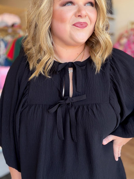 Dusk to Dark Plus-Size Black Top