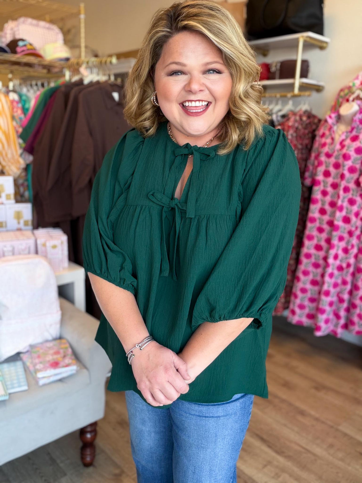 Dusk to Dark Plus-Size Green Top