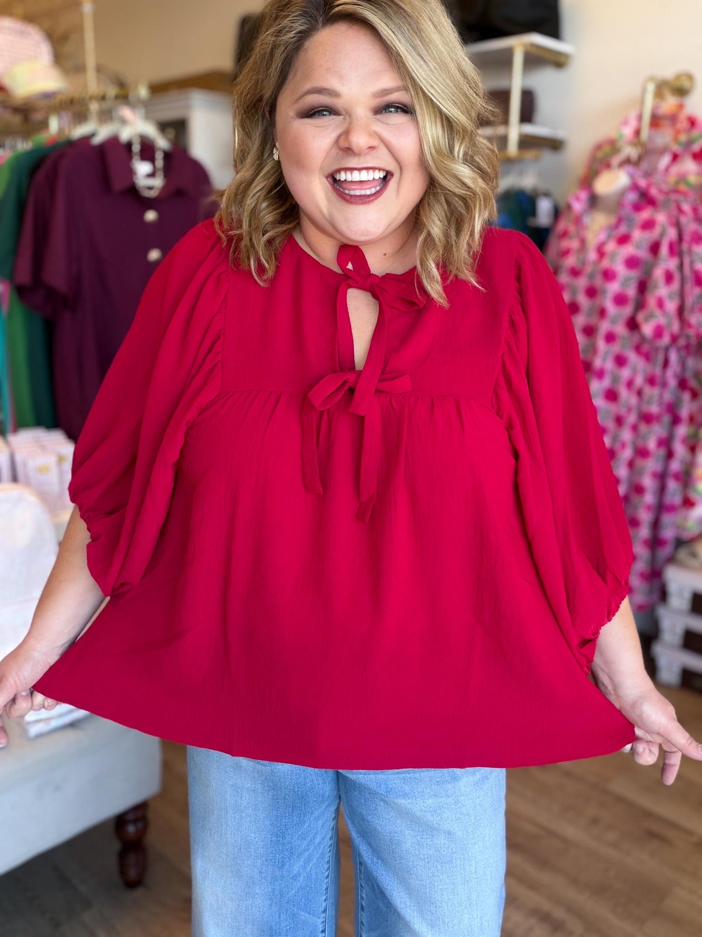 Dusk to Dark Plus-Size Red Top