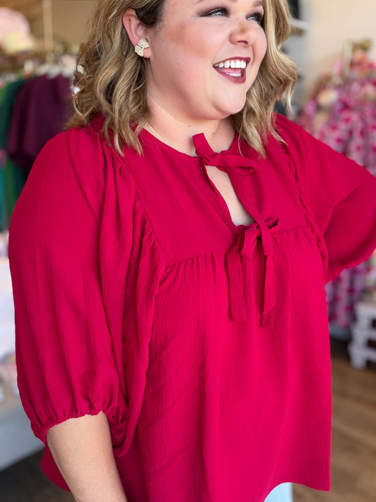 Dusk to Dark Plus-Size Red Top
