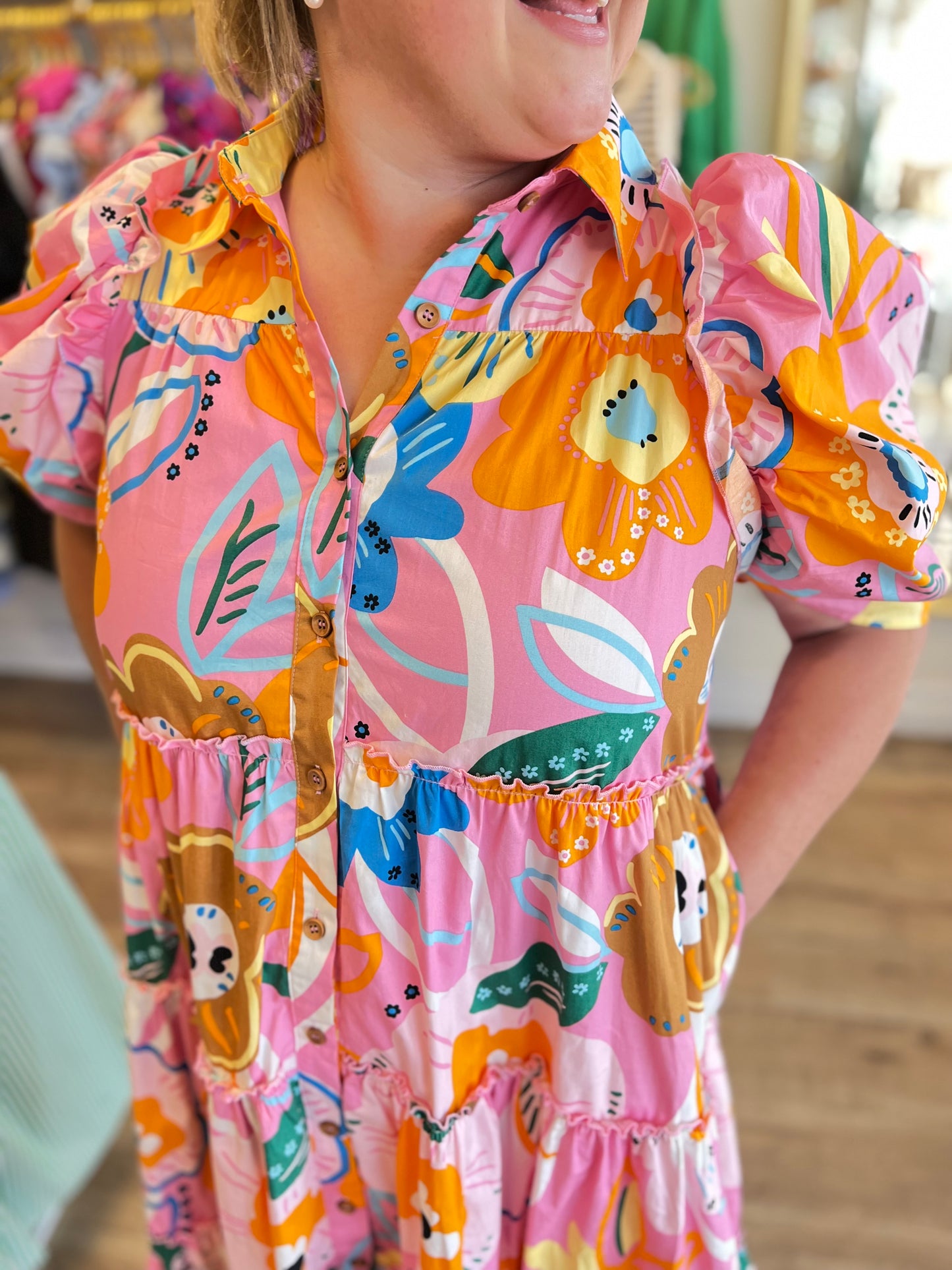 "Hey There, Delilah" Poplin Artist Midi Dress