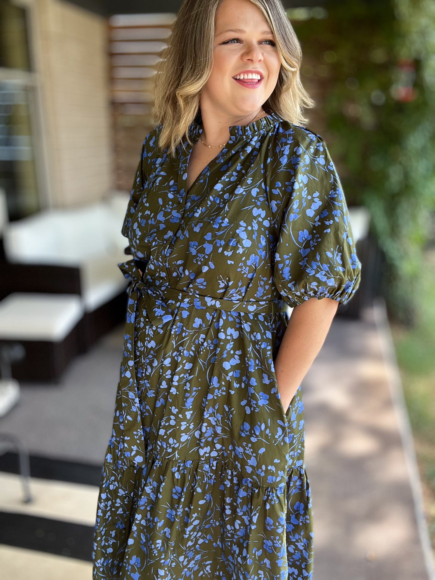 Flourish in Fall Plus-Size Floral Midi Dress