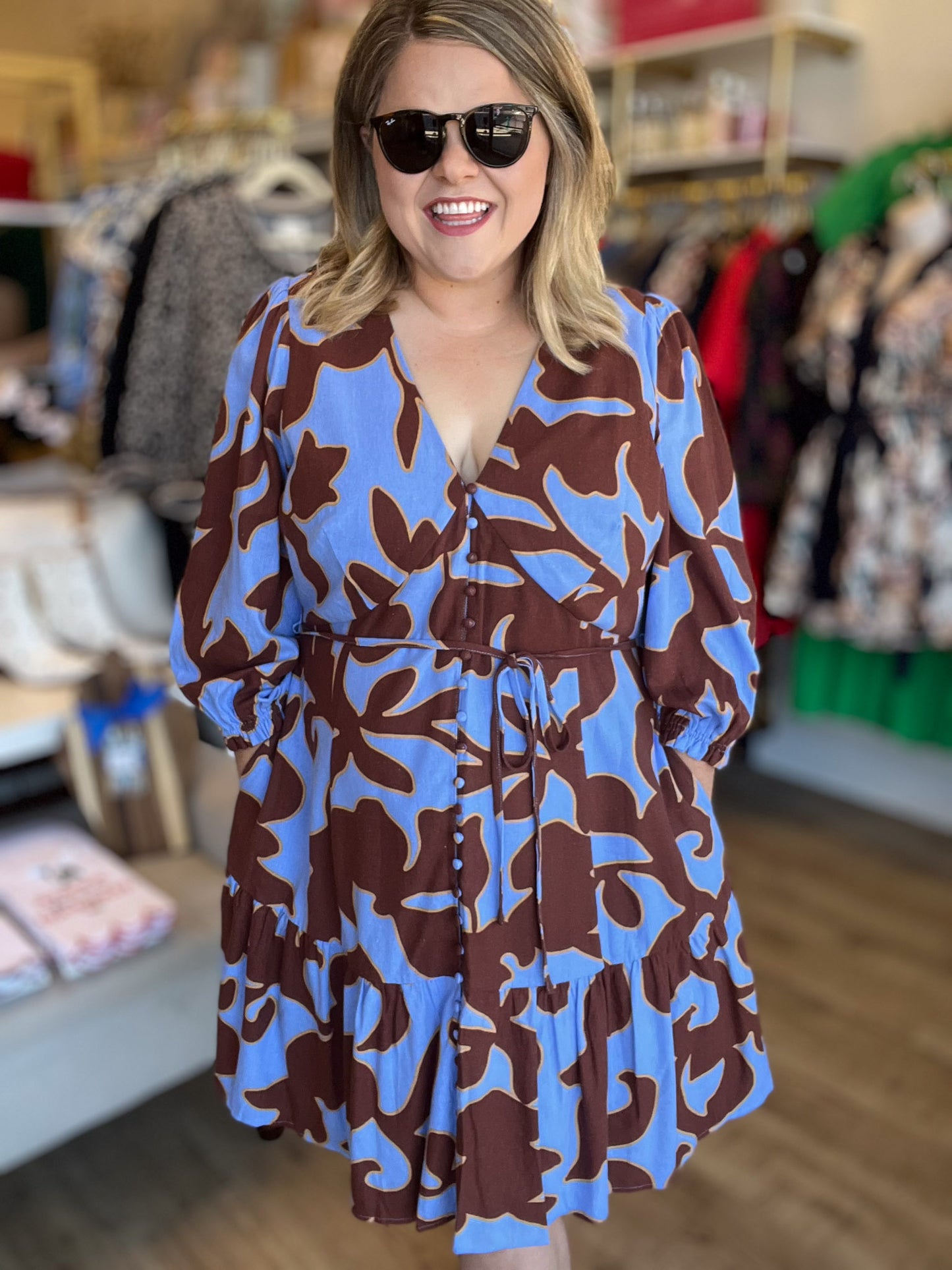 Forgive & Forget Plus-Size Abstract Mini Dress