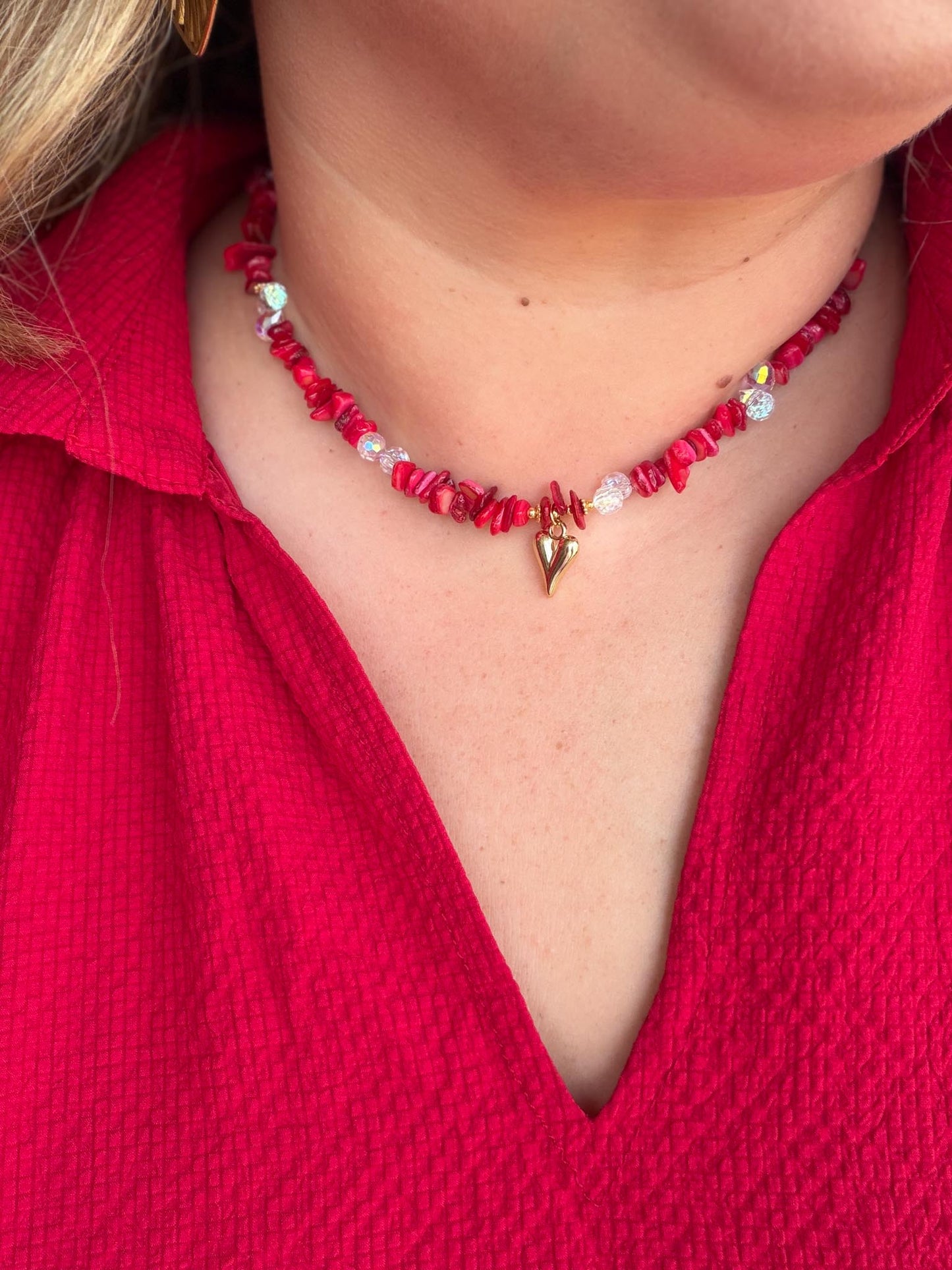 Hidden Treasure Red Gemstone Necklace