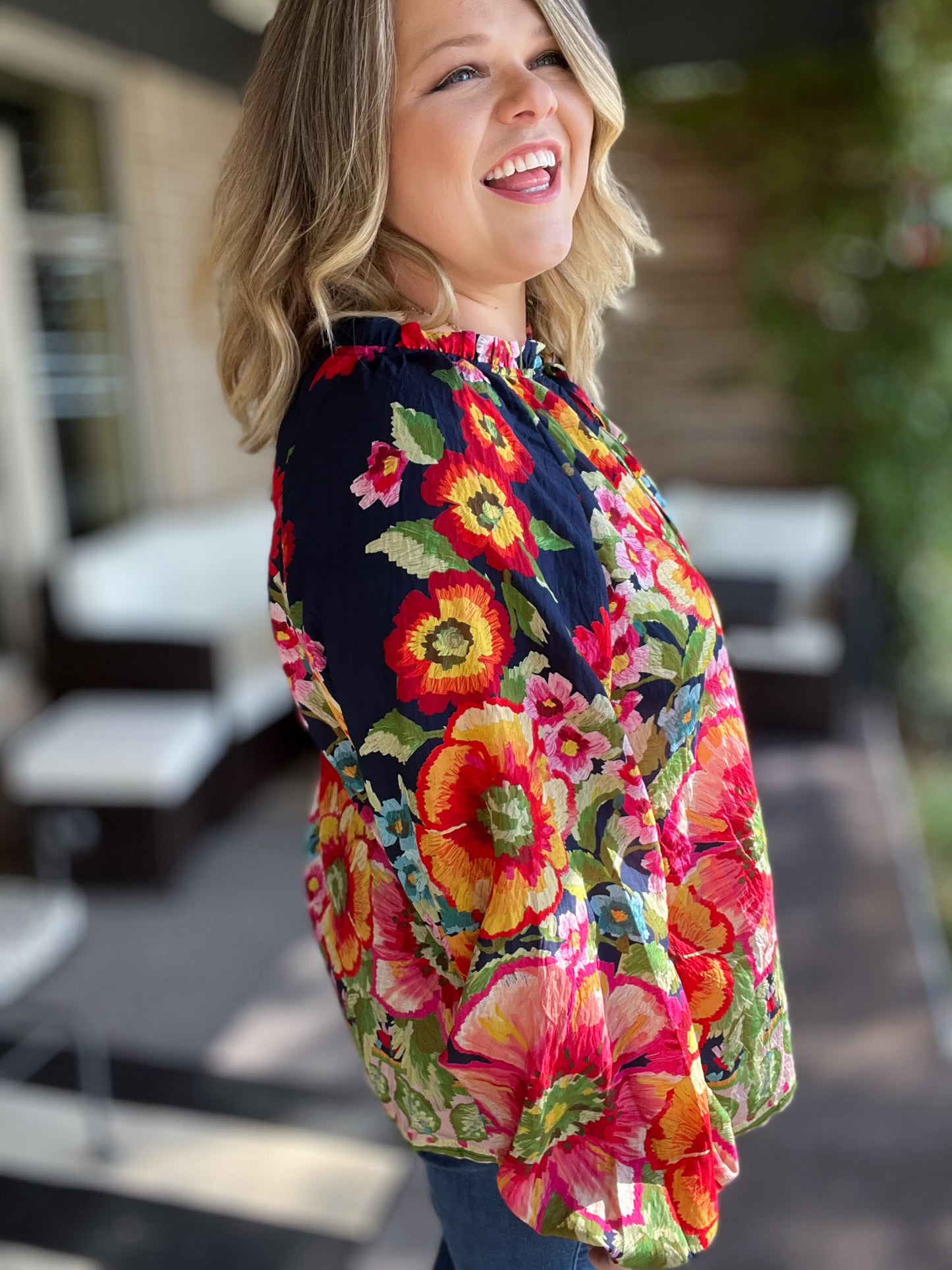 In Fall Bloom Plus-Size Floral Top