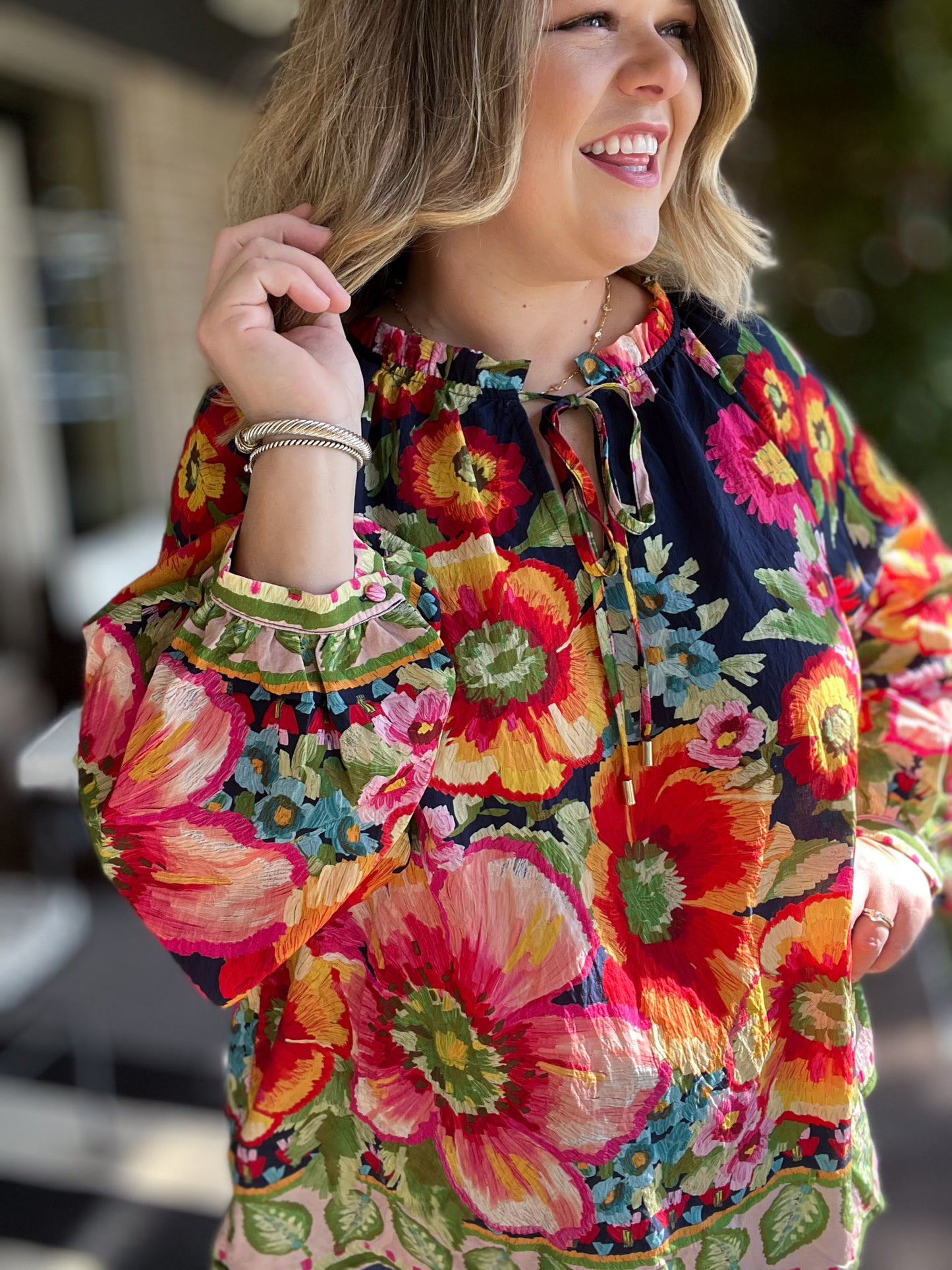 In Fall Bloom Plus-Size Floral Top