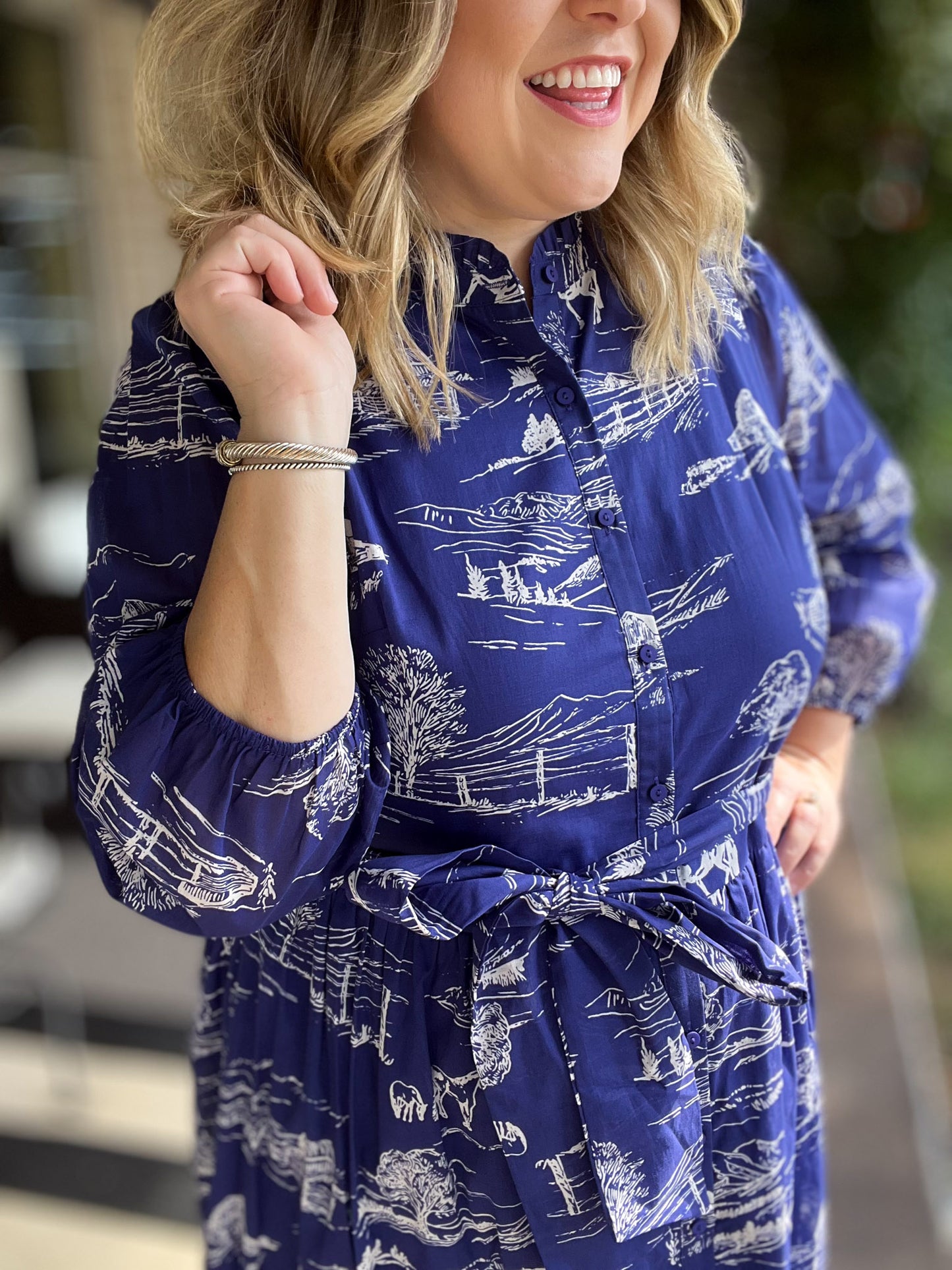 It Takes a Village Plus-Size Toile Maxi Dress