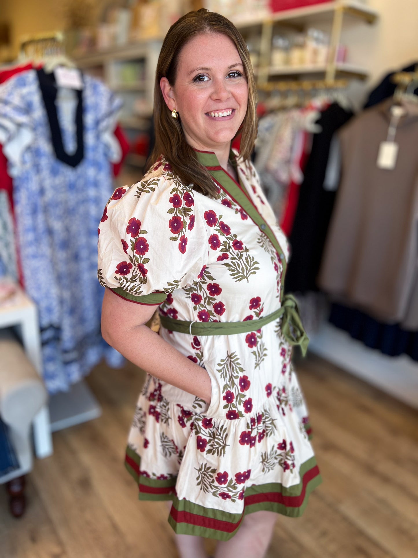 Japanese Tea Gardens Ecru Floral Dress