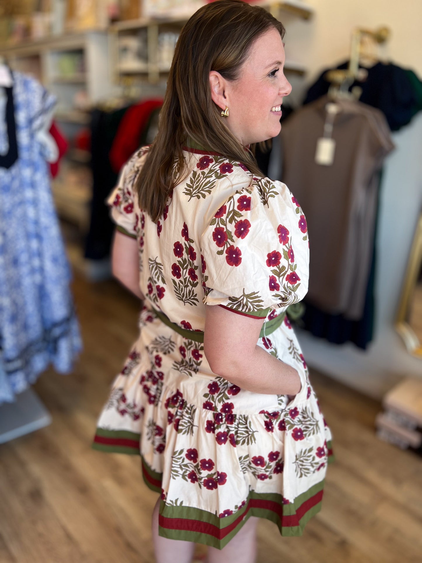 Japanese Tea Gardens Ecru Floral Dress