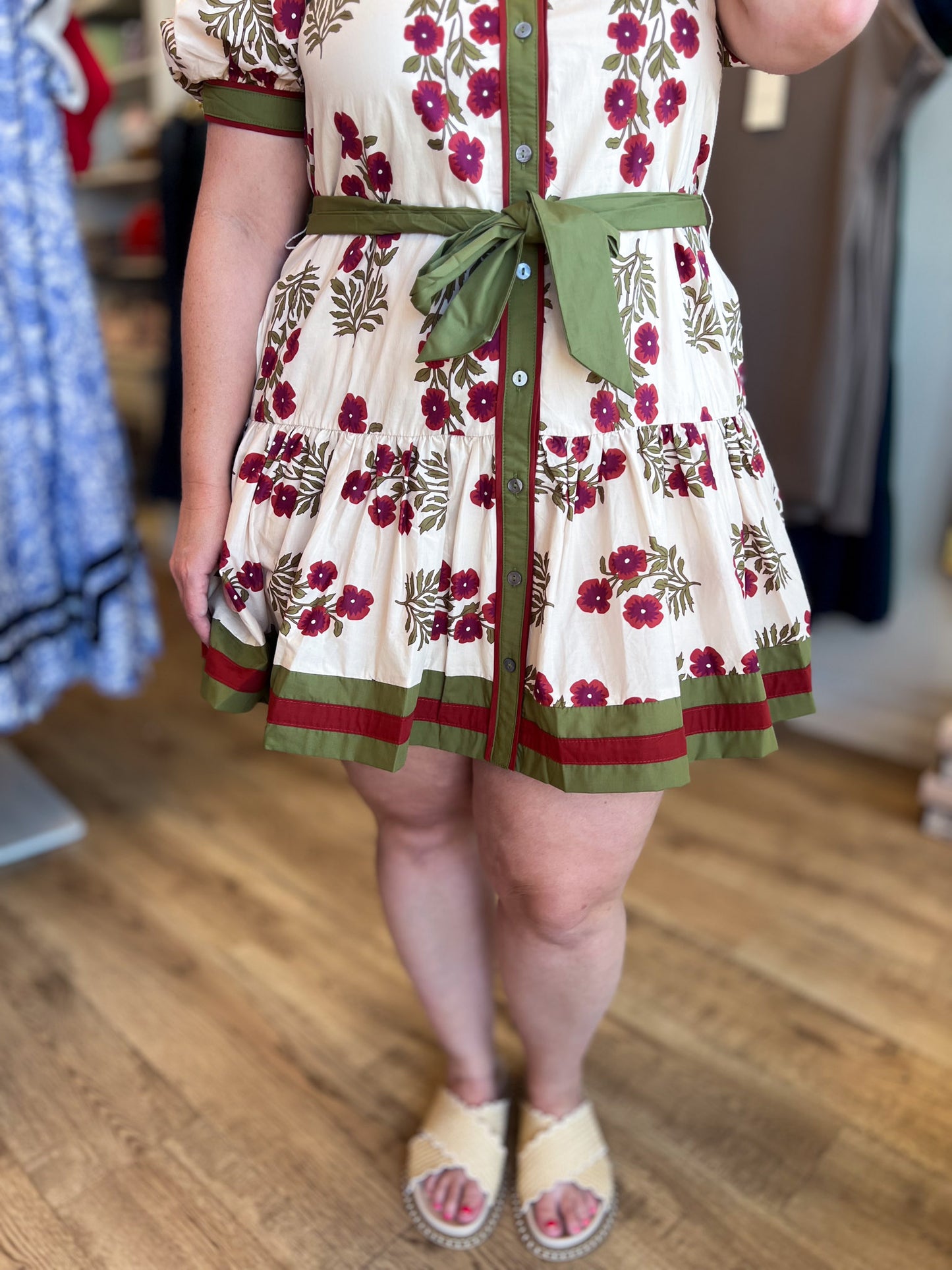 Japanese Tea Gardens Ecru Floral Dress