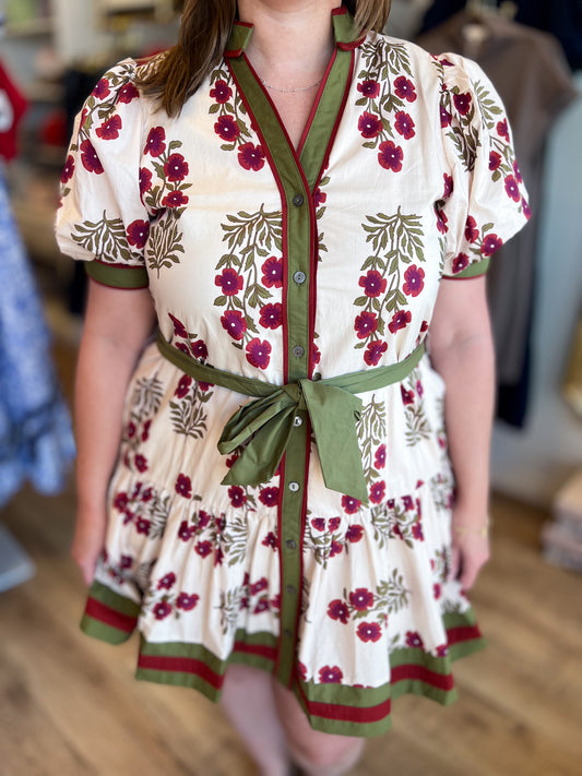 Japanese Tea Gardens Ecru Floral Dress