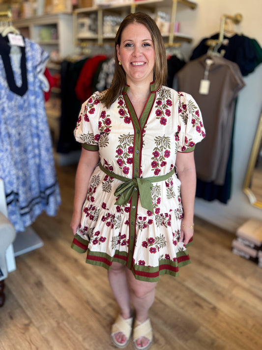 Japanese Tea Gardens Ecru Floral Dress