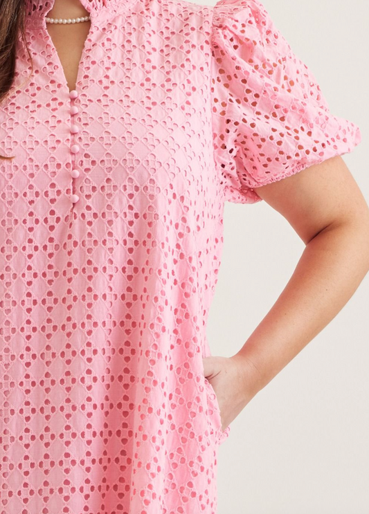 Lillies & Lace Curvy Pink Midi Dress