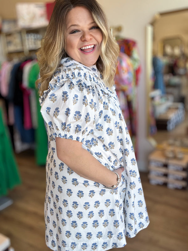 "Bless Your Heart" White Floral Dress