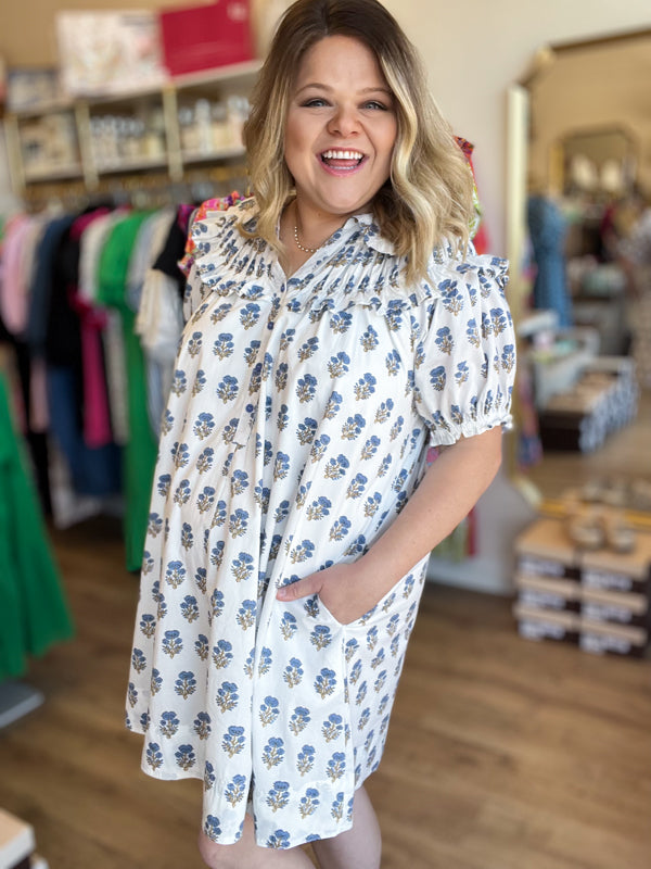 "Bless Your Heart" White Floral Dress