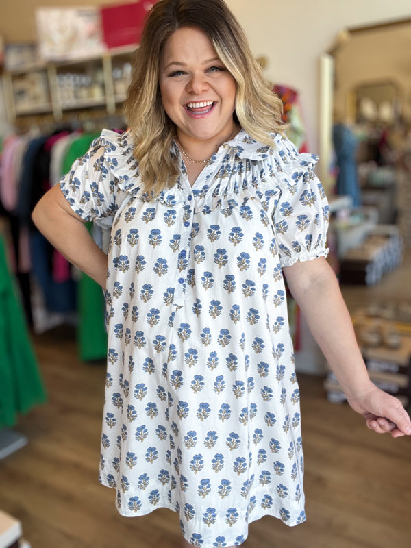 "Bless Your Heart" White Floral Dress