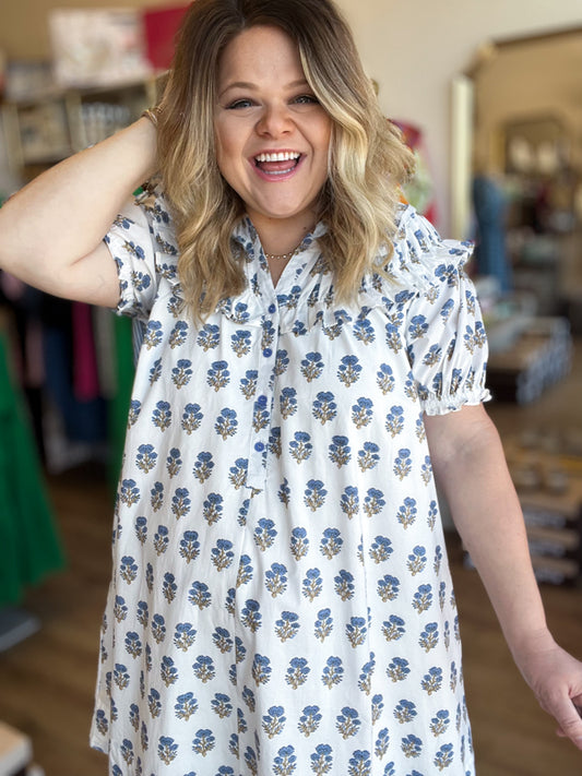 "Bless Your Heart" White Floral Dress