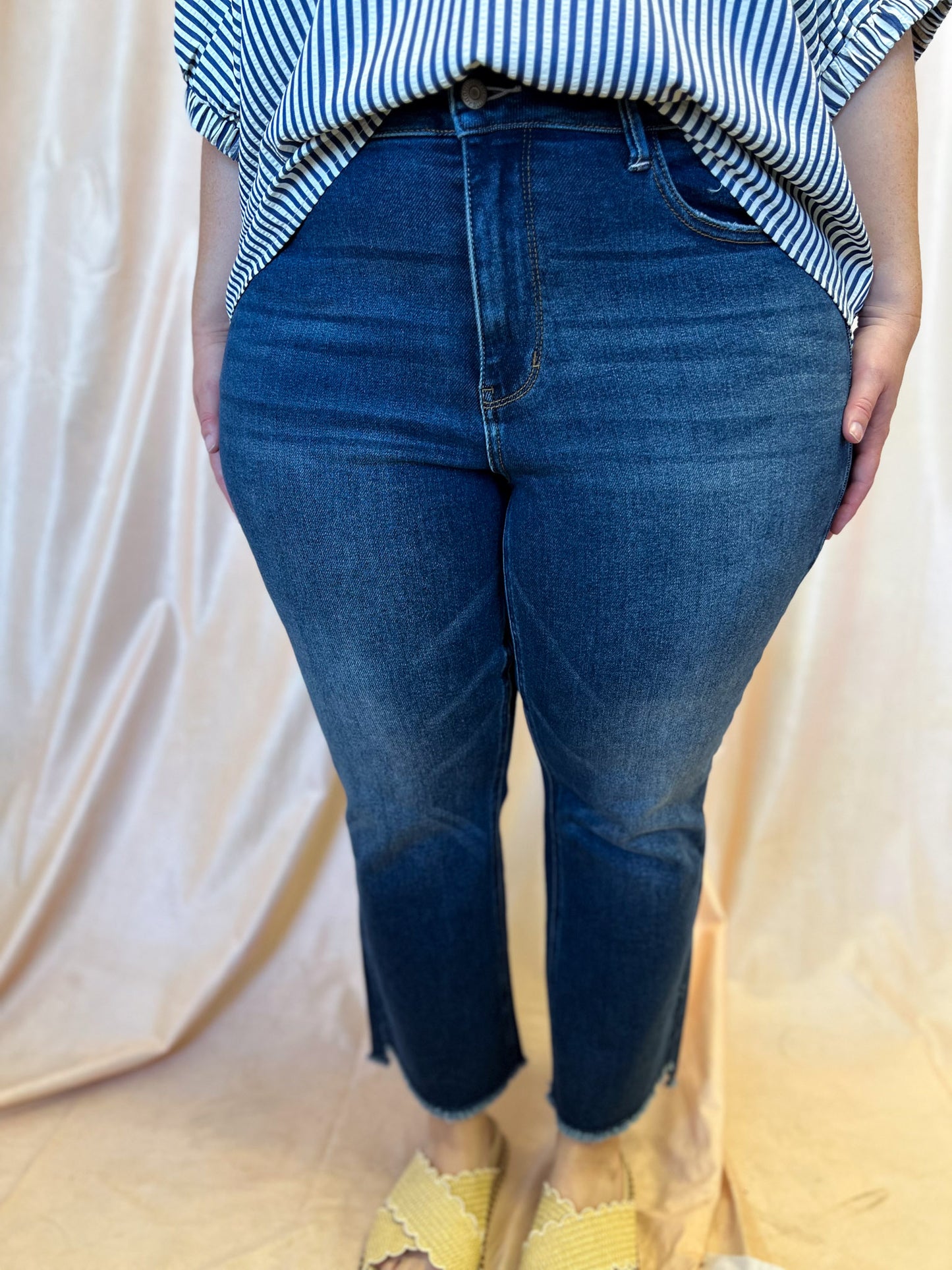 Judy Blue Plus-Size High Waist Dark Wash Kick Flare Jeans