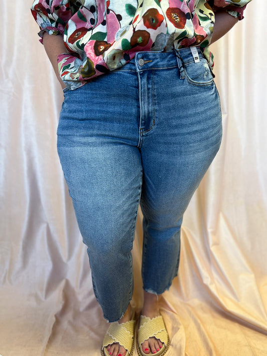 Judy Blue Plus-Size Mid-Rise Vintage Wash Kick Flare Jean