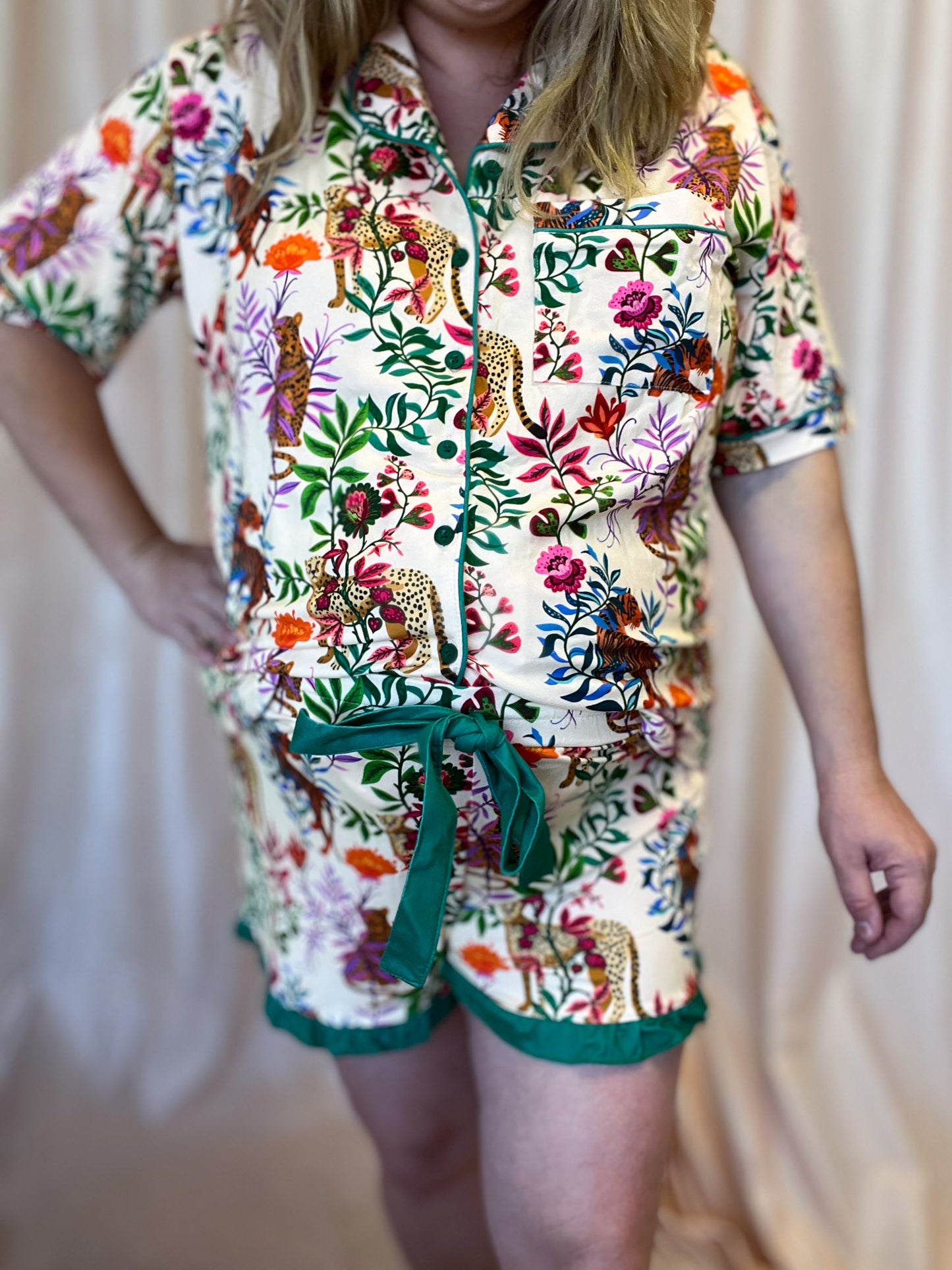 Jungle Oasis Ruffle Pajama Set