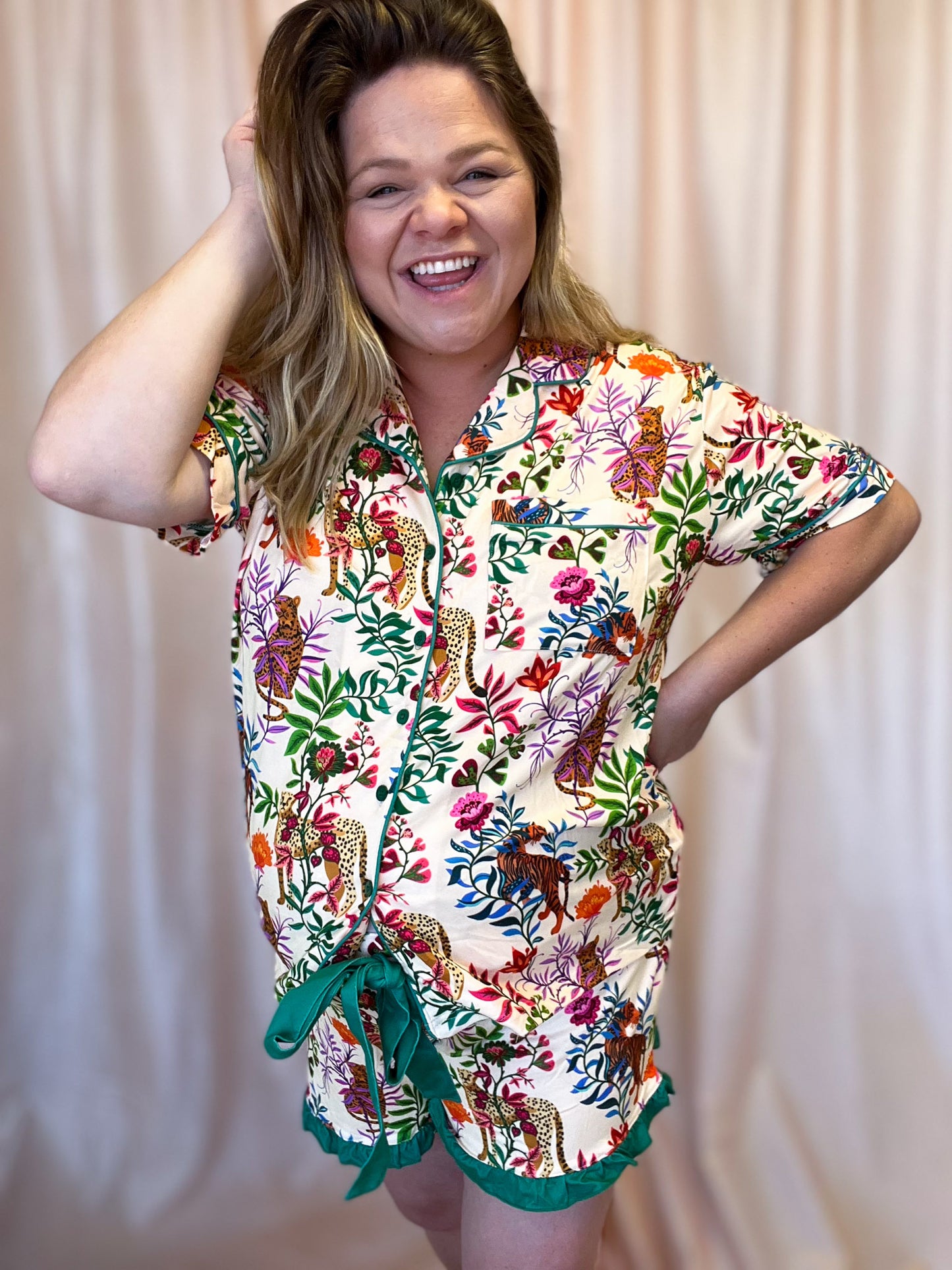 Jungle Oasis Ruffle Pajama Set