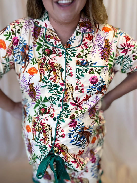 Jungle Oasis Ruffle Pajama Set