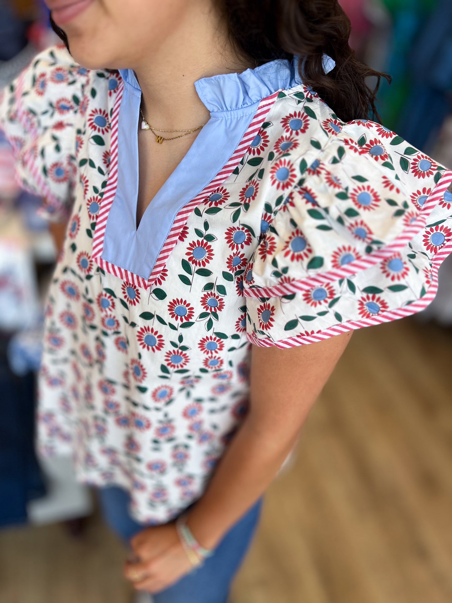 Let Freedom Ring Floral Top