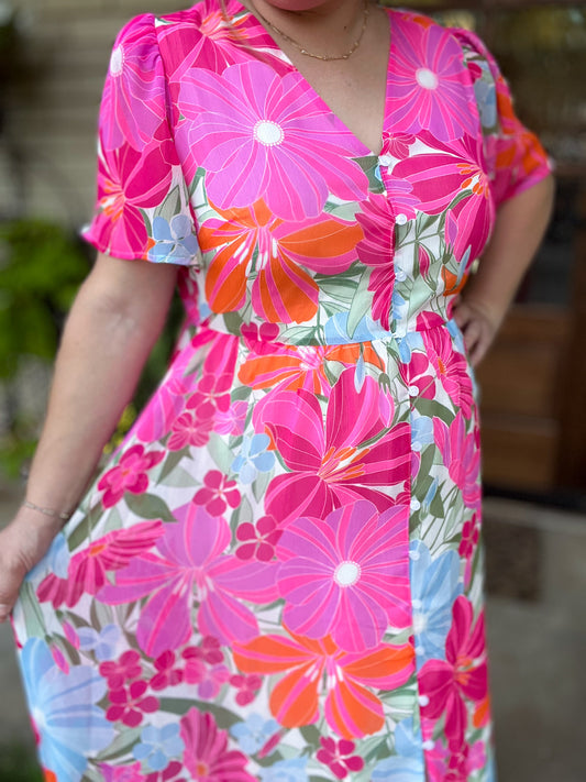 Let's Promenade Plus-Size Floral Maxi Dress
