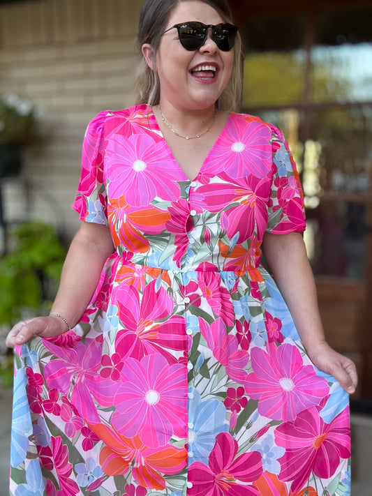 Let's Promenade Plus-Size Floral Maxi Dress
