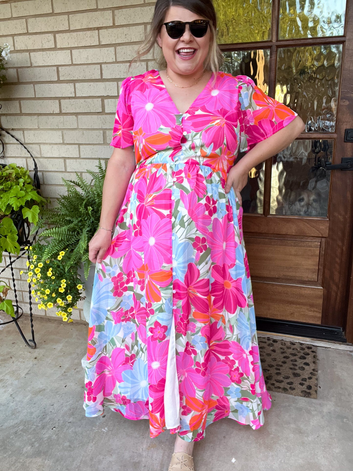 Let's Promenade Plus-Size Floral Maxi Dress