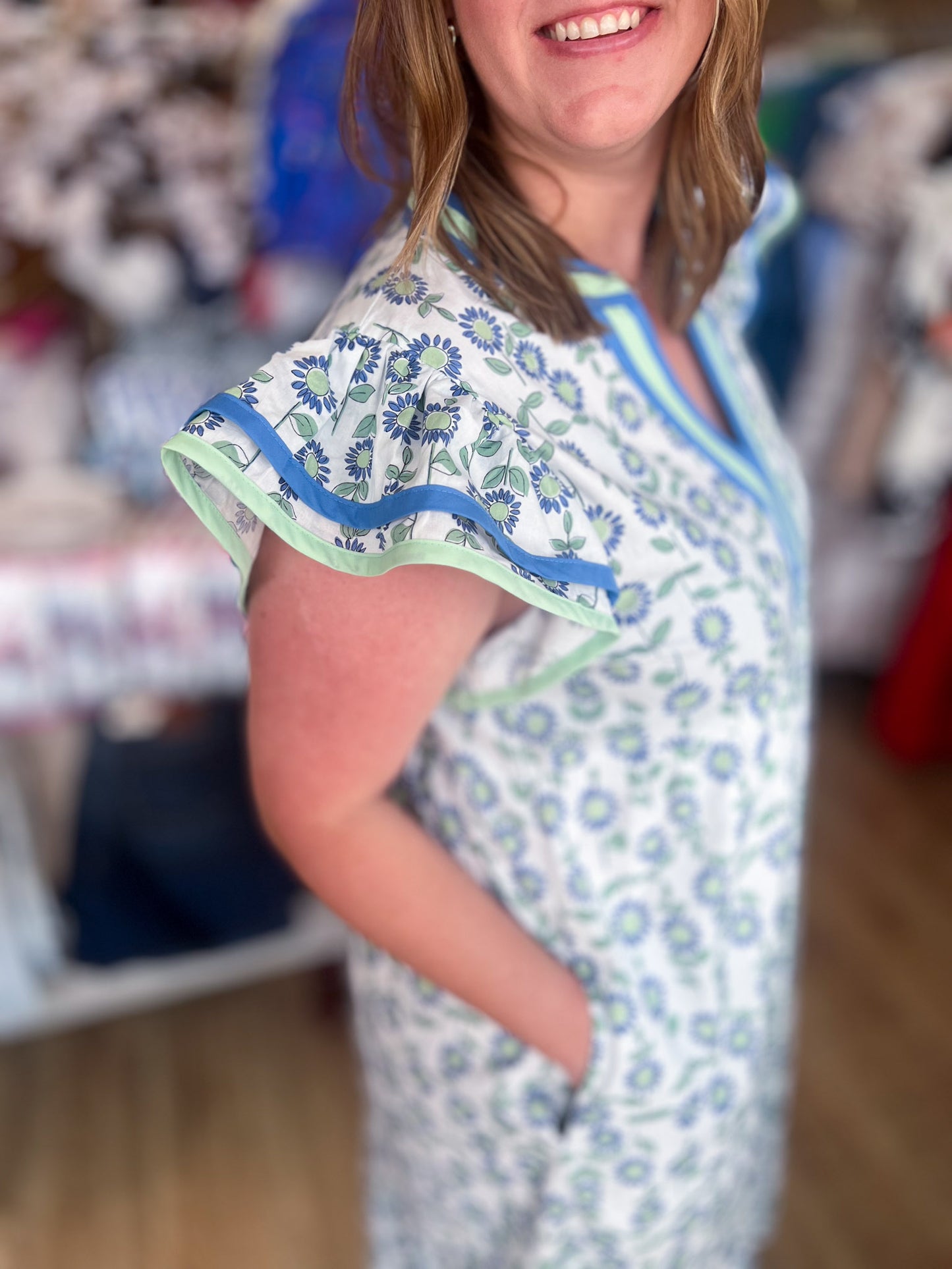 Mint for More Sunshine Curvy Floral Midi Dress