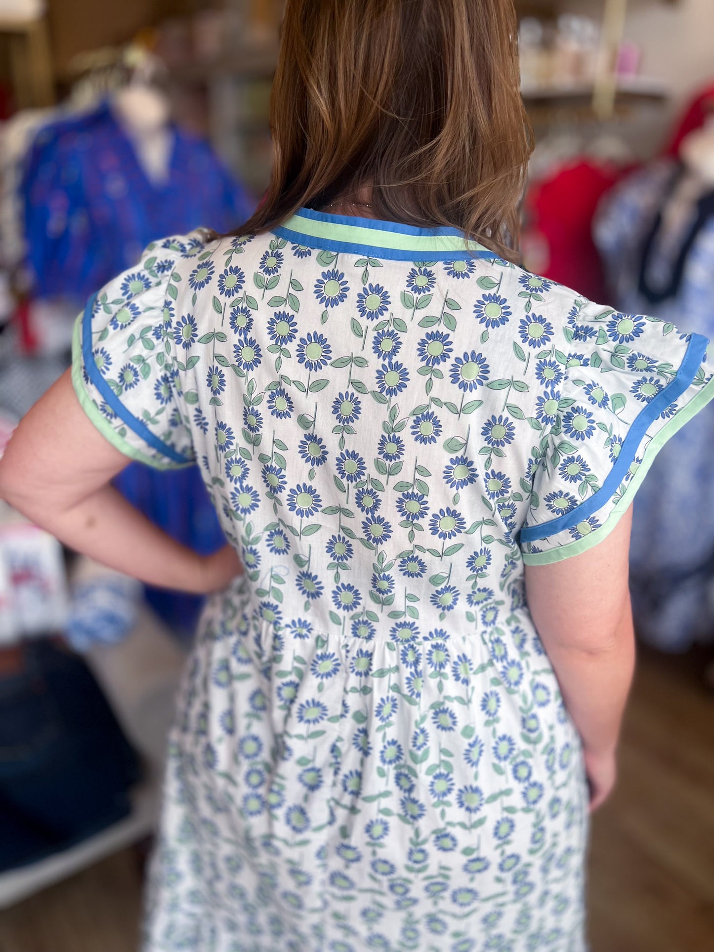 Mint for More Sunshine Curvy Floral Midi Dress