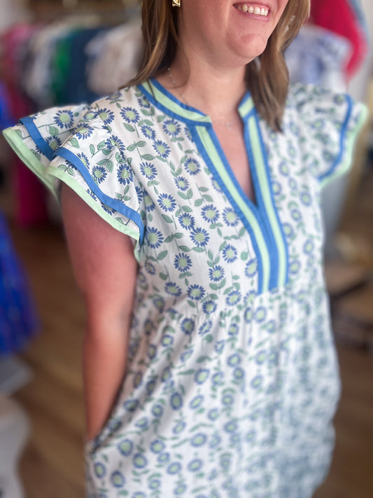 Mint for More Sunshine Curvy Floral Midi Dress