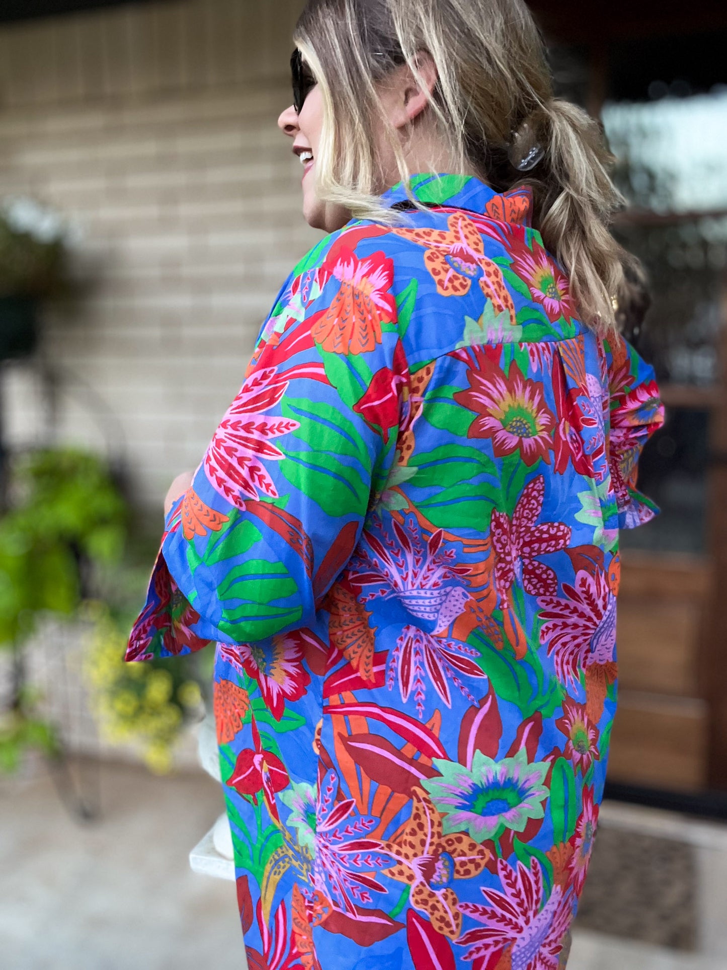 Palm Beach Preppy Plus-Size Oversized Shirt Dress