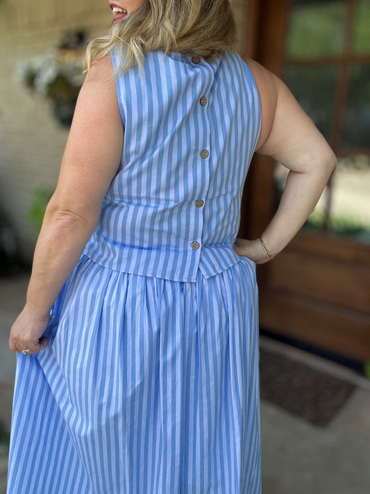 Whispers of Summer Curvy Blue Skirt Set