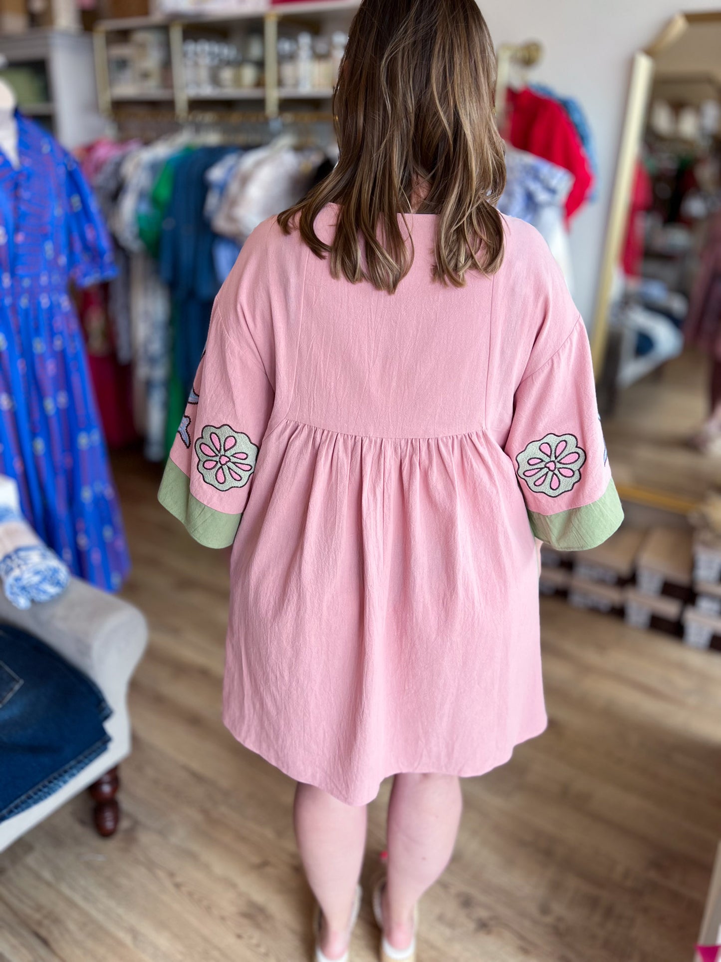 You Make Me Blush Curvy Embroidered Kaftan Dress