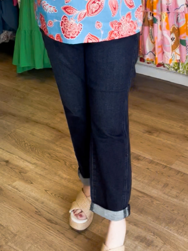 Plus-Size Judy Blue High Waist Dark Wash Boyfriend Jeans