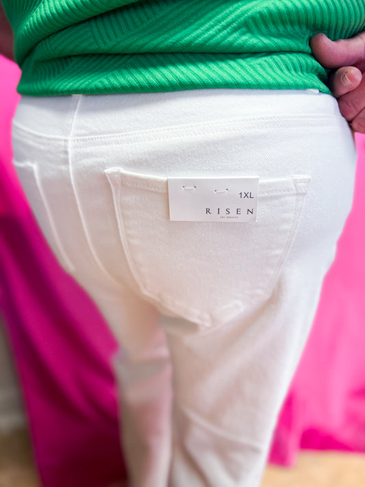 RESTOCKED! Plus-Size Risen Jeans Mid Rise Tummy Control Ankle Boot Cut