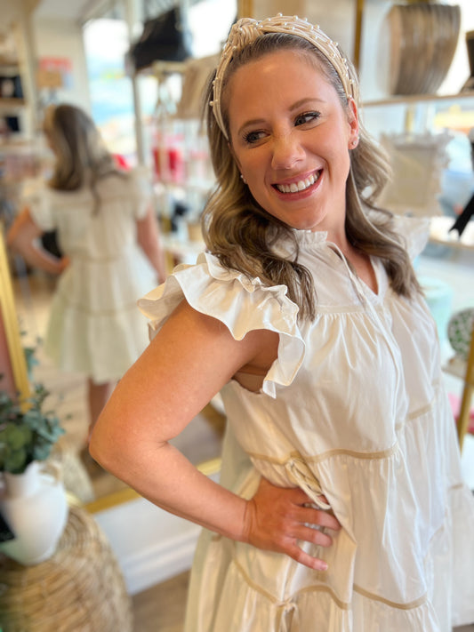 "America's Sweetheart" Poplin Tiered Babydoll Dress - FINAL SALE