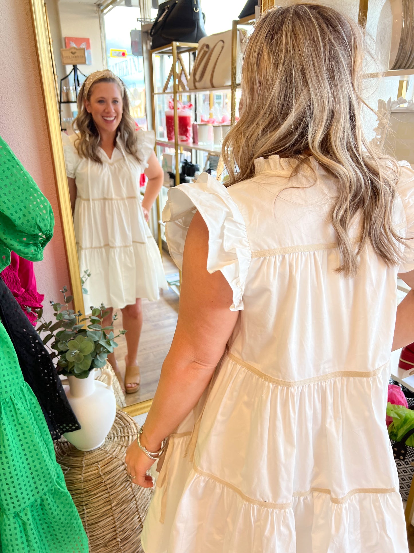 "America's Sweetheart" Poplin Tiered Babydoll Dress - FINAL SALE