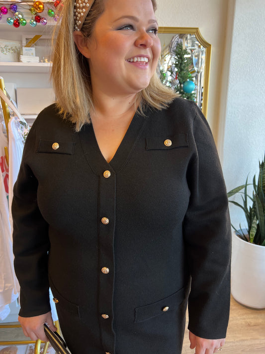 "We'll Always have Paris" Black Sweater Dress