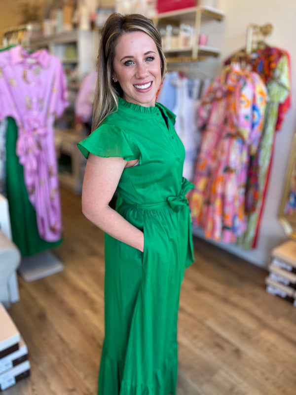 "Brunch by the Bay" Green Maxi Dress