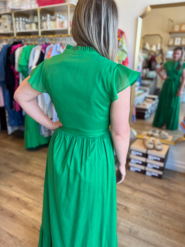 "Brunch by the Bay" Green Maxi Dress