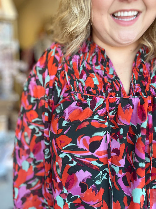 "Darling Details" Floral Blouse