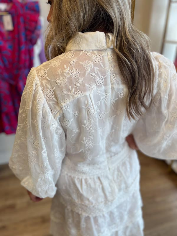 "Earth Angel" Solid White Eyelet Lace Dress - FINAL SALE