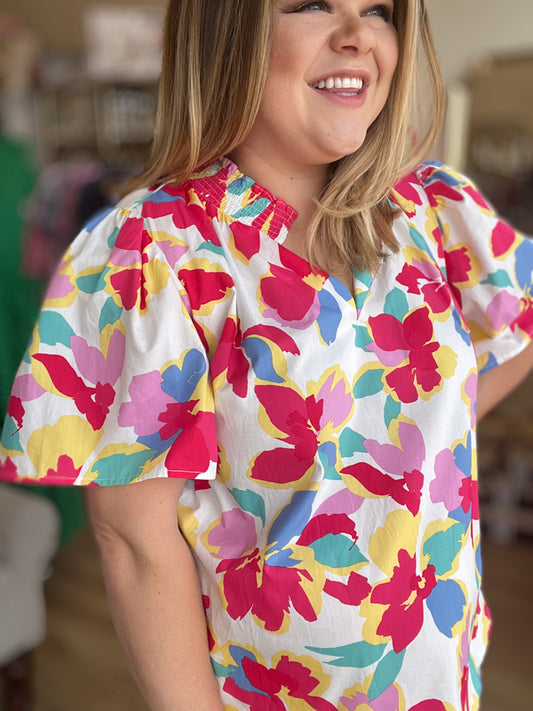 "Rainbow Sprinkles" Plus-Size Multicolor Blouse