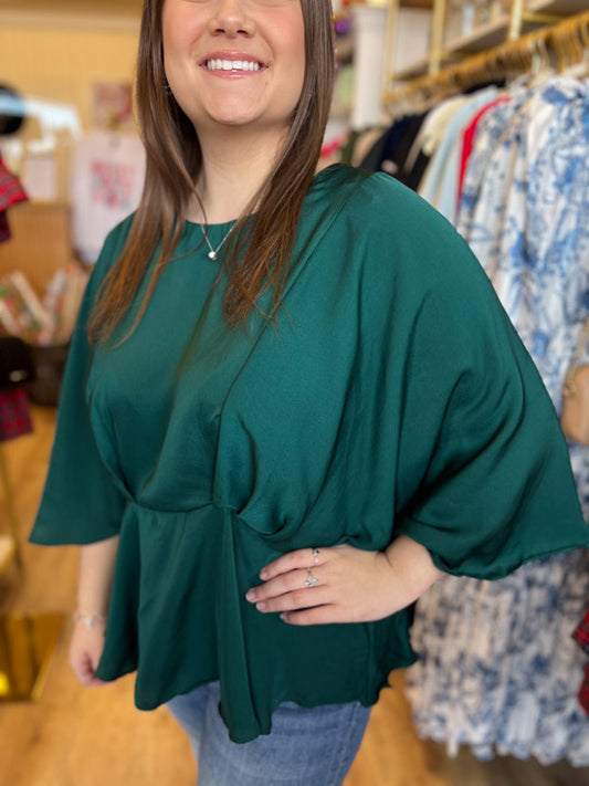 "Sophisticated Presence" Plus Size Peplum Top