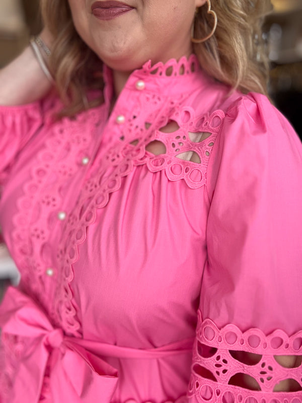 "Sugar, Spice & Everything Nice" Pink Lace Dress