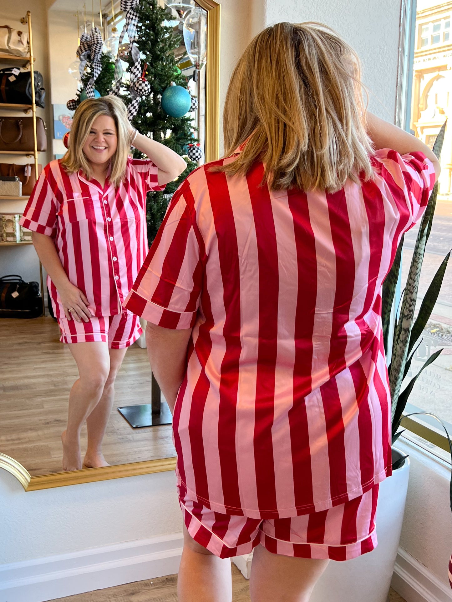 "Let's Go Girls" Pink and Red Valetines Pajamas