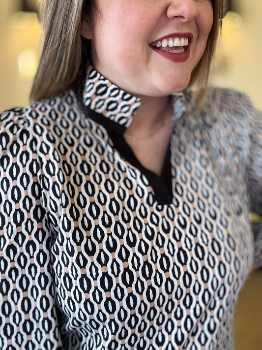 Modern Contour Curvy Geometric Blouse